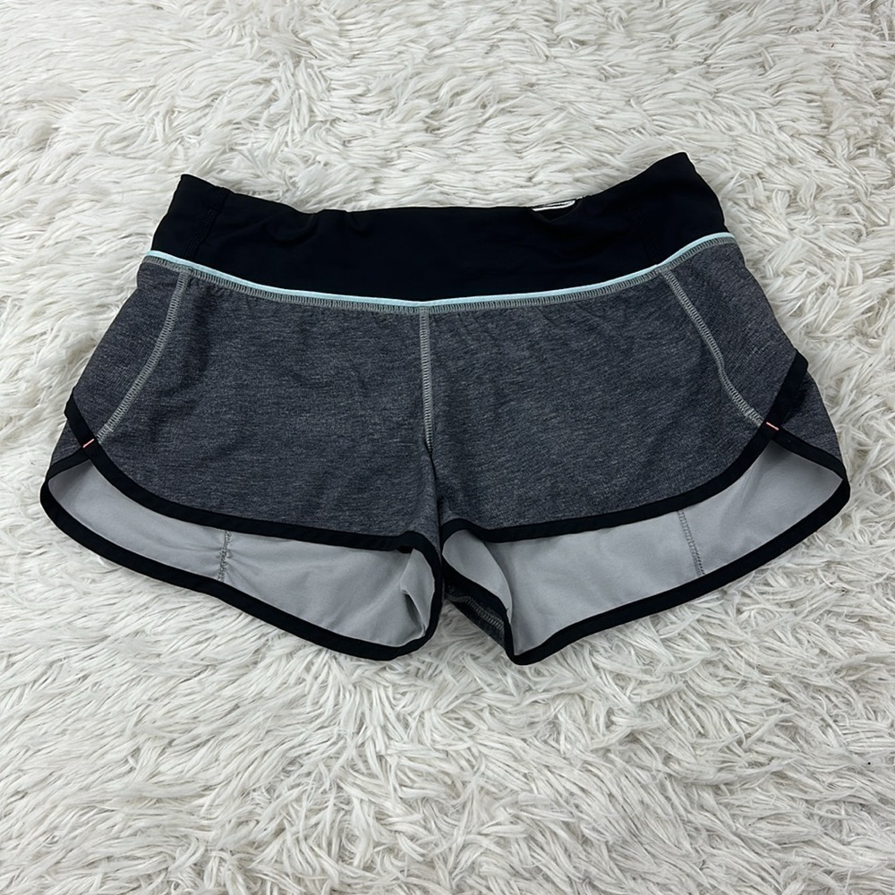 Lululemon Speed Short 2.5" Heathered Texture Printed Greyt Deep Coal